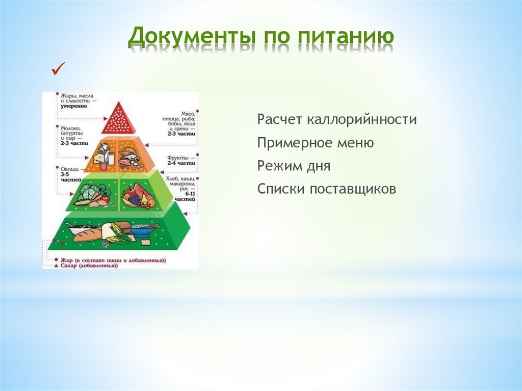 Нормативные документы по питанию